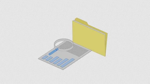 3D Isometric File Search and Document Management Concept Animation Stock Footage 340881848