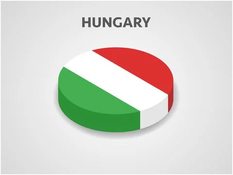 3D Isometric Flag of Hungary - Vector Illustration Illustrazione stock