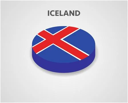 3D Isometric Flag of Iceland - Vector Illustration 스톡 일러스트