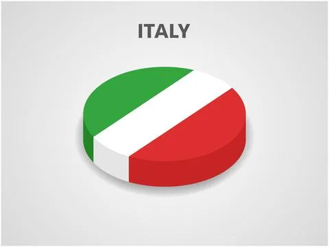 3D Isometric Flag of Italy - Vector Illustration Illustrazione stock