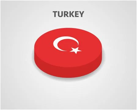 3D Isometric Flag of Turkey - Vector Illustration 스톡 일러스트