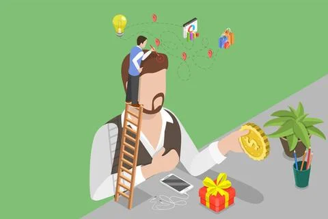 3D Isometric Flat Conceptual Illustration of Consumer Behavior, Marketing ... Stock Photos