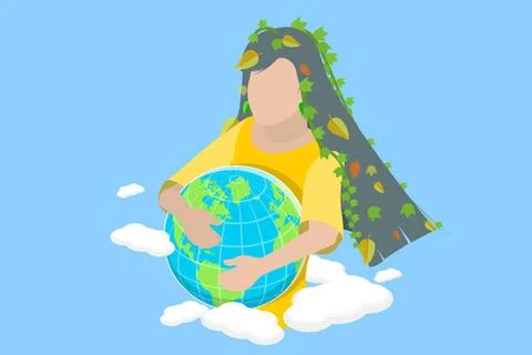3D Isometric Flat Conceptual Illustration of Earth Day, Saving the Planet ... Stock Photos