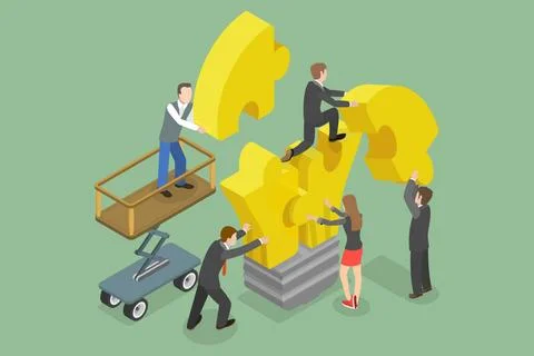 3D Isometric Flat Conceptual Illustration of Team Building, Teamwork and C... Fotos de archivo