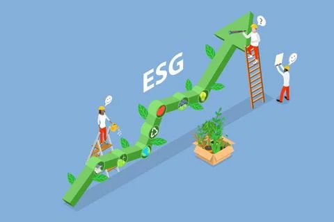 3D Isometric Flat Conceptual Illustration of ESG Business, Nachhaltige Ent... Stock Photos