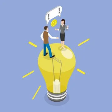 3D Isometric Flat Conceptual Illustration von effektiver Kommunikation, Te... Stock Photos