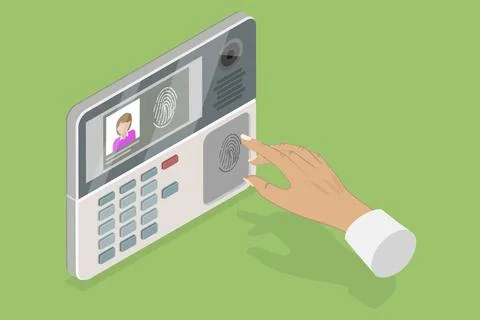 3D Isometric Flat Illustration of Authorization Security System, Access Co... Foto stock