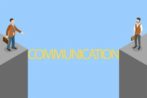3D Isometric Flat Illustration of Importance Of Comunication, Business Coo... Stock Photos