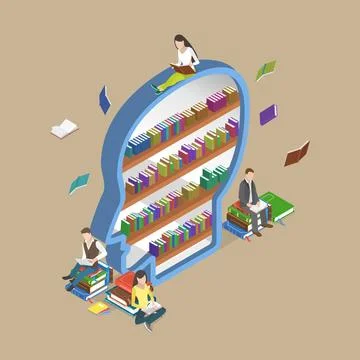3D Isometric Flat Illustration of Mind Training, Study and Learning3D ... Stock Photos