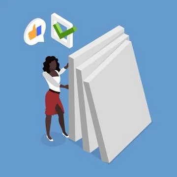 3D Isometric Flat Illustration of Risk Management, Preventing a Business f... Stock Photos