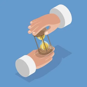 3D Isometric Flat Illustration of Time Management, Countdown and Deadline Stock Photos