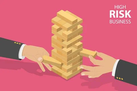 3D Isometric Flat Vector Concept of High Risk Business Stock Illustration