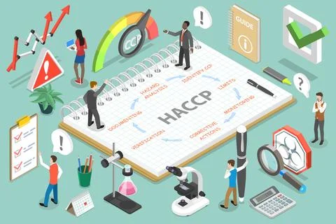 3D Isometric Flat Vector Conceptual Illustration of HACCP Stock Illustration