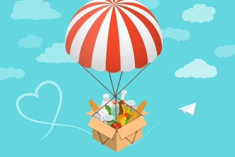 3D Isometric Flat Vector Conceptual Illustration of Volunteering and Charity. Stock Illustration