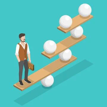 3D Isometric Flat Vector Conceptual Illustration of Business Leader. Stock Illustration