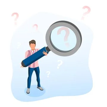 3D Isometric Flat Vector Conceptual Illustration of Searching for Solution. Stock Illustration