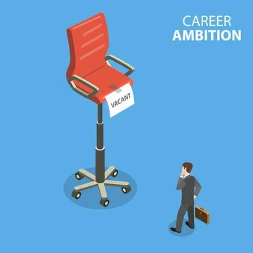 3D Isometric Flat Vector Conceptual Illustration of Career Ambition. Stock Illustration