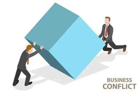 3D Isometric Flat Vector Conceptual Illustration of Conflict of Interest. Stock Illustration