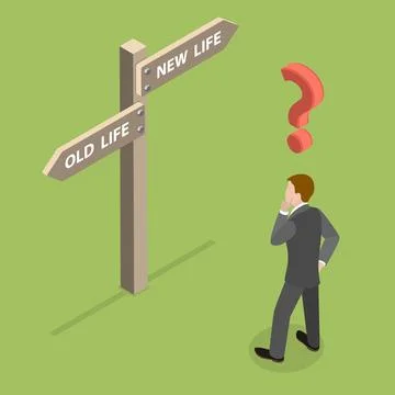 3D Isometric Flat Vector Conceptual Illustration of Choosing a Right Life Path. Stock Illustration