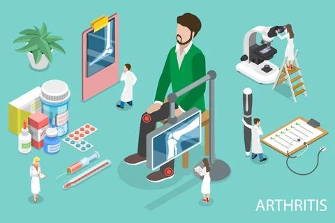 3D Isometric Flat Vector Conceptual Illustration of Arthritis. Stock Illustration