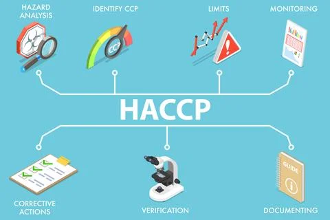 3D Isometric Flat Vector Conceptual Illustration of HACCP. Stock-Illustration
