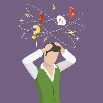 3D Isometric Flat Vector Conceptual Illustration of Hangover Syndrome. Stock Illustration