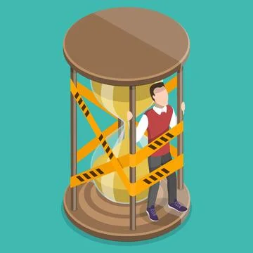 3D Isometric Flat Vector Conceptual Illustration of Deadline. Stock Illustration