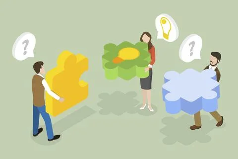 3D Isometric Flat Vector Conceptual Illustration of Financial Intermediaries, Stock Illustration
