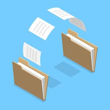 3D Isometric Flat Vector Icon of File Sharing. Illustrazione stock