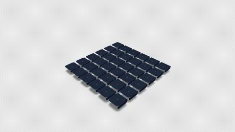 3D Isometric Glowing Matrix Button Grid Animation, Alpha Channel, Tech Interface Stock Footage 347069373