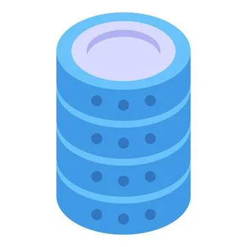 3d isometric illustration of a blue database or server rack icon Stock Illustration