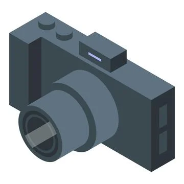 3d isometric illustration of a digital camera in a clean, modern style Illustrazione stock