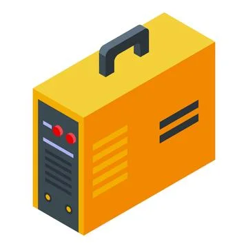 3d isometric illustration of a portable generator, colorful vector graphic Stock Illustration