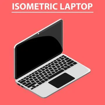 3D isometric laptop flat design isolated vector file Stock Illustration