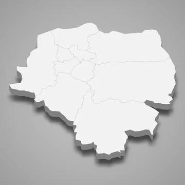 3d isometric map of Addis Ababa is a region of Ethiopia Stock-Illustration