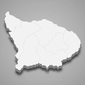 3d isometric map of Apurimac is a region of Peru Stock Illustration