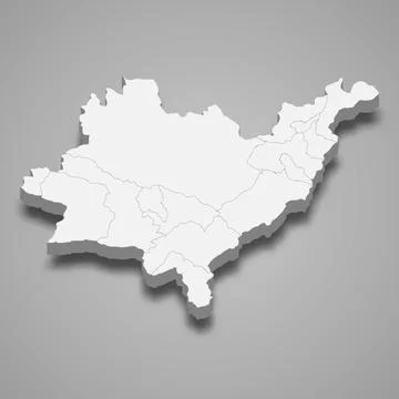 3d isometric map of Azuay is a province of Ecuador Stock Illustration
