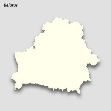3d isometric map of Belarus isolated with shadow 스톡 일러스트