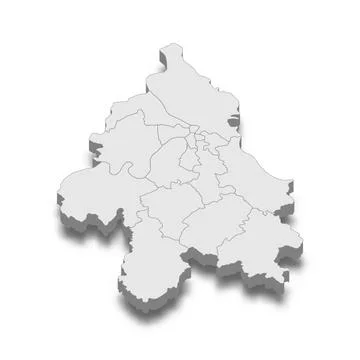 3d isometric map of Belgrade City is a Capital of Serbia Stock Illustration