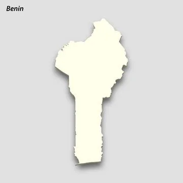 3d isometric map of Benin isolated with shadow イラスト素材