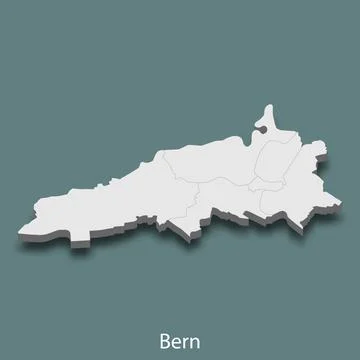 3d isometric map of Bern is a city of Switzerland Ilustração Stock
