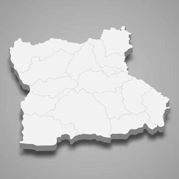 3d isometric map of Blagoevgrad is a province of Bulgaria Illustrazione stock