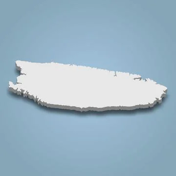 3d isometric map of Brac is an island in Croatia Stock-Illustration