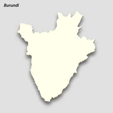 3d isometric map of Burundi isolated with shadow Stock Illustration