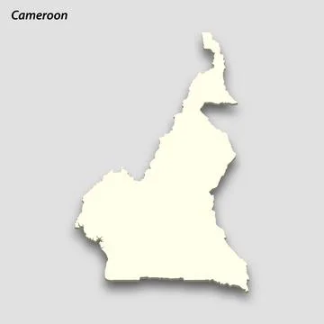 3d isometric map of Cameroon isolated with shadow Illustrazione stock