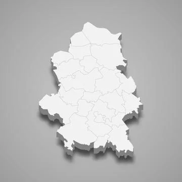 3d isometric map of Central Finland is a region of Finland Stockillustratie