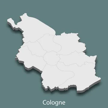 3d isometric map of Cologne is a city of Germany Stock Illustration