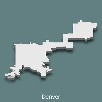 3d isometric map of Denver is a city of United States Stock-Illustration