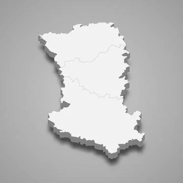 3d isometric map of Deux-Sevres is a department in France Illustrazione stock