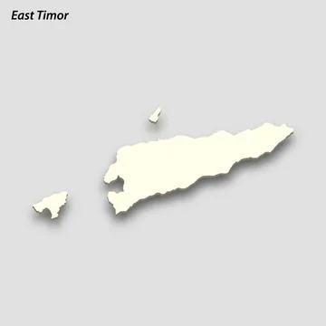 3d isometric map of East Timor isolated with shadow Stock Illustration
